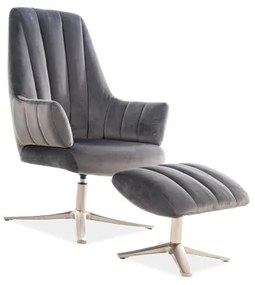 Fotoliu de relaxare Adams Velvet Gri