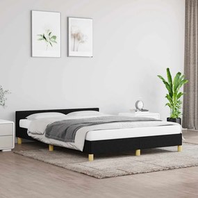vidaXL Cadru de pat fără saltea, negru, 140x190 cm, textil