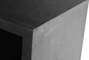Comodă TV living din lemn de mango, negru, cu 2 uși, 2 sertare, nișă deschisă și inserții din ratan împletit, 60 x 145,5 x 40,5 cm, „Cheverny”