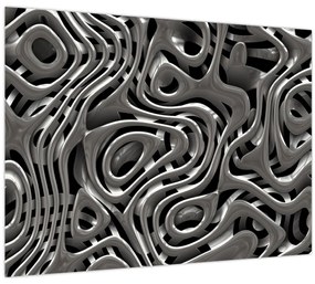 Tablou pe sticlă - Abstractizare metalică (70x50 cm)