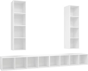 vidaXL Dulapuri TV suspendate, 4 buc. alb, lemn prelucrat