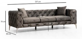 Canapea cu 3 Locuri Como 3 Seater, Antracit