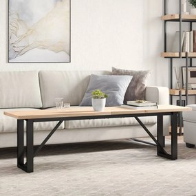 vidaXL Masă de cafea, cadru O, 160x40x45,5 cm, lemn masiv pin și Oţel
