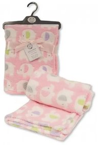 Paturica bebe roz cu elefantei Snuggle Baby