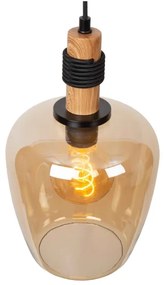 Lustră pe cablu Lucide 45408/22/62 ILONA 1xE27/40W/230V d. 22 cm negru/bej