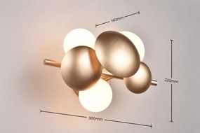 Aplică de perete alb-auriu Bubble – Trio Select