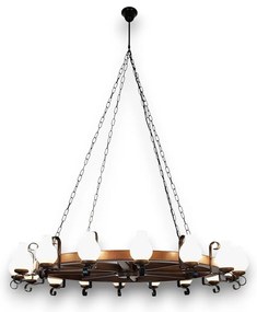 Candelabru rustic fabricat manual din lemn Roata 16L