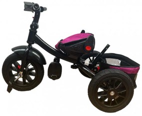 Tricicleta cu pozitie de somn, muzica si lumini, 8 luni - 4 ani, Roti Cauciuc Plin Turcoaz- TMR-47-turcoaz