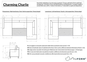 Colțar bej extensibil (cu colț pe partea dreaptă/în formă de "U") Charming Charlie – Miuform