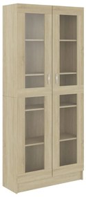 802771 vidaXL Dulap vitrină, stejar sonoma 82,5x30,5x185,5 cm lemn prelucrat
