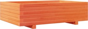 vidaXL Jardinieră grădină, maro ceruit, 90x60x26,5 cm, lemn masiv pin