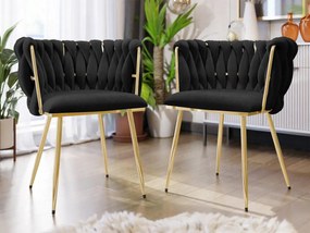 Set 2 buc scaune sufragerie Archie DC 1142 (Negru + auriu) . 1105892
