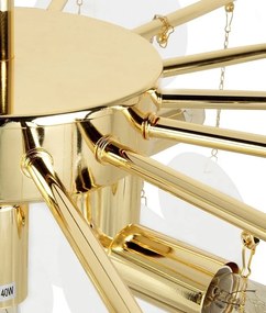 Lustra suspendata metal auriu si sticla SUONO 80