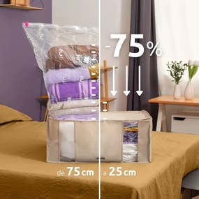 Cutie de depozitare pentru haine din material textil cu vacuum 65x50x27 cm Life – Compactor