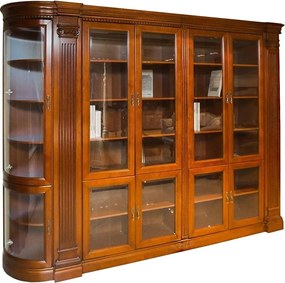 Bibliotecă lemn masiv nuc Bennett, 304 × 46 × 242 cm