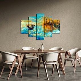 Tablou - Lacul cu bărci (150x105 cm)