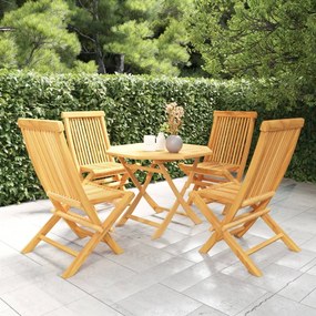 vidaXL Set mobilier de grădină, 5 piese, lemn masiv de tec