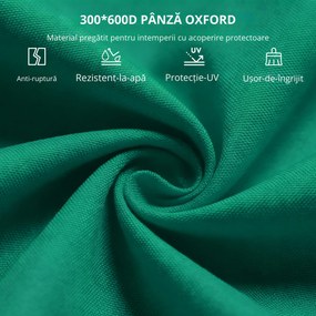 Sezlong pentru Plaja, Spatar Rabatabil, Outsunny, Otel si Tesatura Oxford, Gri | Aosom Romania