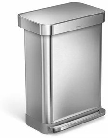 Simplehuman Coș cu pedale 55 l, argintiu, 55 l