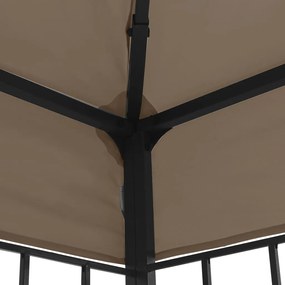 Pavilion cu siruri de lumini LED, gri taupe, 3x3 m Gri taupe, 3 x 3 m