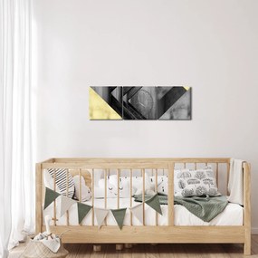 Tablou - Textura forme (cu ceas) (90x30 cm)