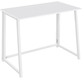 Set pentru birou – birou pliabil ZARIMO 80×40 cm alb + scaun de birou AVOLA VELVET maro deschis