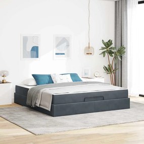 vidaXL Cadru de pat Altele Gri închis 180 x 200 cm Catifea