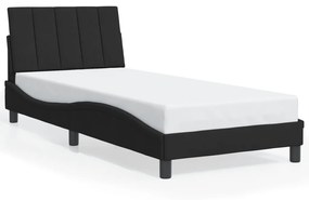3213753 vidaXL Cadru de pat cu lumini LED, negru, 90x190 cm, catifea