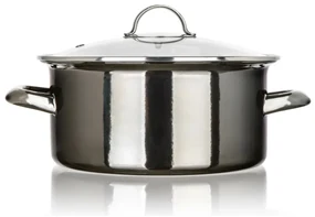 Banquet Oală emailată METALLIC Black 22 cm, 3,7 5l, cu capac, 22 cm