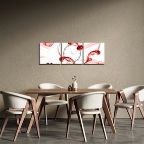 Tablou cu inima din fum (cu ceas) (90x30 cm)