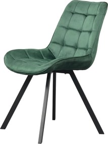 Scaun de luat masa, ţesătură Velvet verde închis/negru, SAMIRA