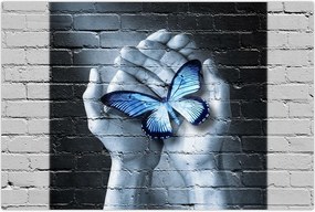 Tablou - Fluture pe perete (90x60 cm)