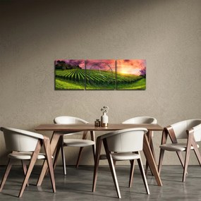 Tablou cu vie cu cerul color (cu ceas) (90x30 cm)