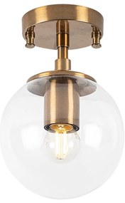 Plafonieră alămie cu abajur din sticlă ø 15 cm Atmaca – Opviq lights