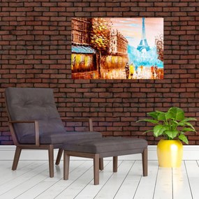 Tablou - Vremea ploioasă și Turnul Eiffel (90x60 cm)