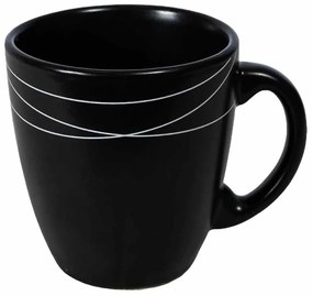 Cana de cafea Negru abis cu linii abstracte, 160 ml