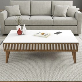 Mila White and Walnut coffee table