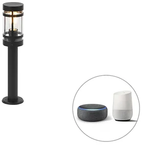 Lampă inteligentă de exterior neagră 50 cm IP44 inclusiv WiFi ST64 - Gleam