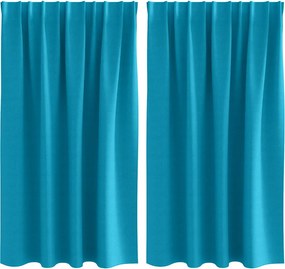vidaXL Perdele Opaque cu Inel 2 pcs Turcoaz 140 x 140 cm Poliester