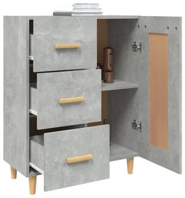 Servanta, gri beton, 69,5x34x90 cm, lemn compozit 1, Gri beton