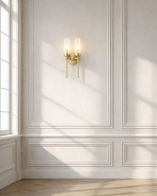 Aplica de perete stil elegant PRESTON 2 alama/sticla clara