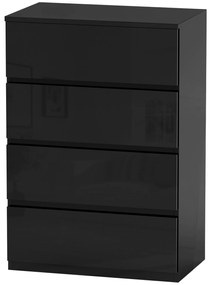 HOMCOM Comodă cu 4 sertare Comodă de stil modern pentru dormitor intrare living 55x34x80 cm Negru | Aosom Romania