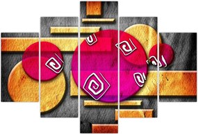 Tablou abstract cu simboluri istorice (150x105 cm)