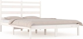 vidaXL Cadru de pat, alb, 120x200 cm, lemn masiv de pin