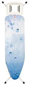 Masa de calcat Brabantia B 1003343, 124x38 cm, 7 pozitii de reglare, Suport fier de calcat, Alb/Albastru