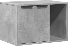 vidaXL Cutie litieră pisici gri beton 60x40x40 cm lemn prelucrat