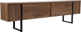 Comodă TV în culoare naturală închisă cu aspect de lemn de nuc 180x50x29,5 cm Serenity – Kalune Design