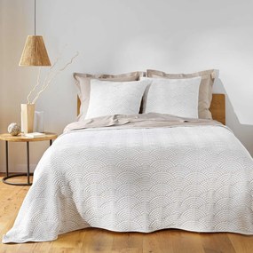 Set cuvertură și față de pernă alb-bej din jerseu 240x260 cm Cassandra – douceur d'intérieur