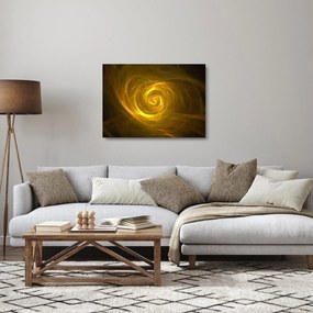 Tablou pe sticlă cu spirala abstractă în galben (70x50 cm)