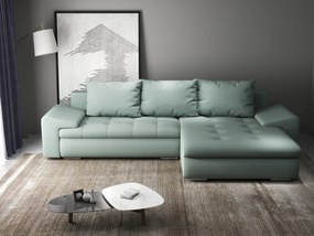 Colțar extensibil dumonde cu ladă de depozitare si sezut confortabil din spuma high-density, Leonardo Enjoy Mint 260x185 cm II